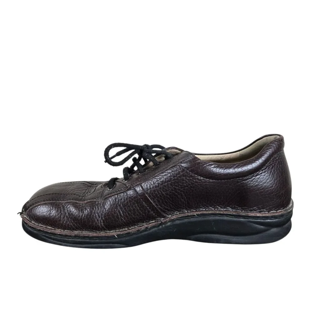 Finn Comfort Dijon Lace Up Oxford Sz 9.5 Brown Pebbled Leather Grandpacore
